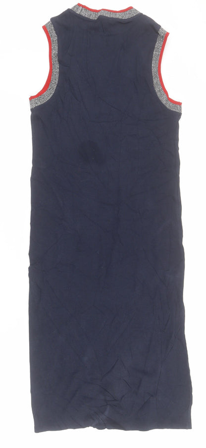Marks and Spencer Womens Blue  Cotton Bodycon  Size 14  Round Neck Pullover