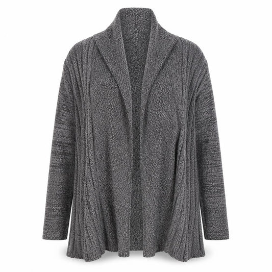 Front view of Sky designs women’s black v-neck acrylic cardigan jumper, size M