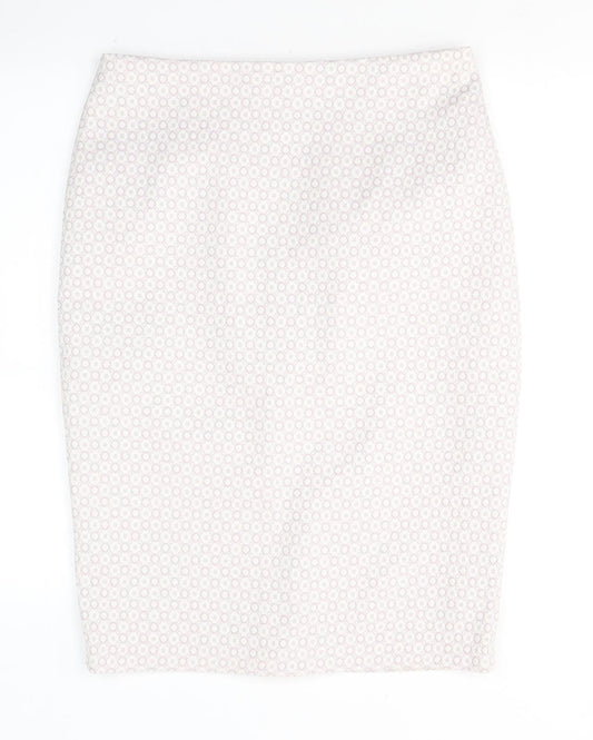 Marks and Spencer Womens Pink Geometric Polyester A-Line Skirt Size 12   Zip