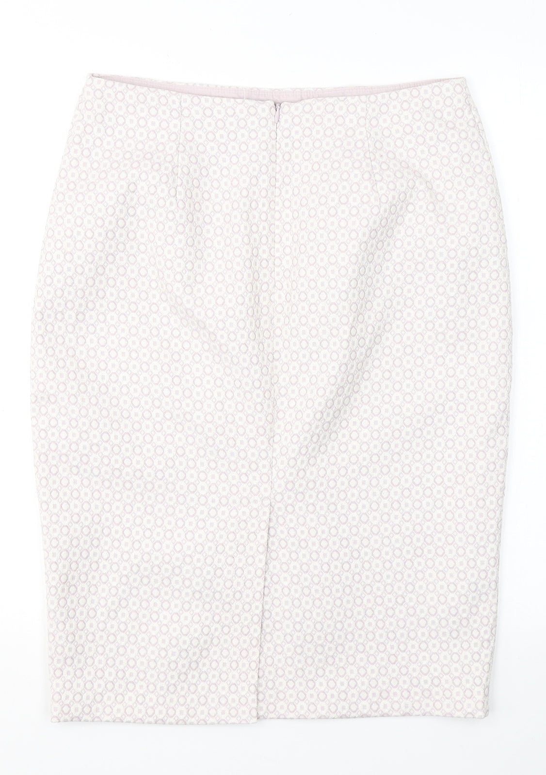 Marks and Spencer Womens Pink Geometric Polyester A-Line Skirt Size 12   Zip