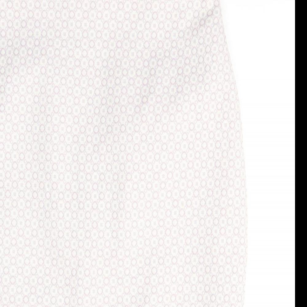 Marks and Spencer Womens Pink Geometric Polyester A-Line Skirt Size 12   Zip