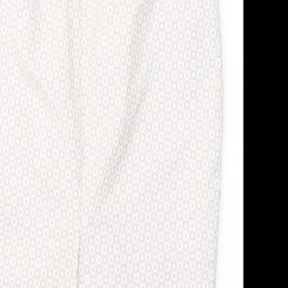 Marks and Spencer Womens Pink Geometric Polyester A-Line Skirt Size 12   Zip