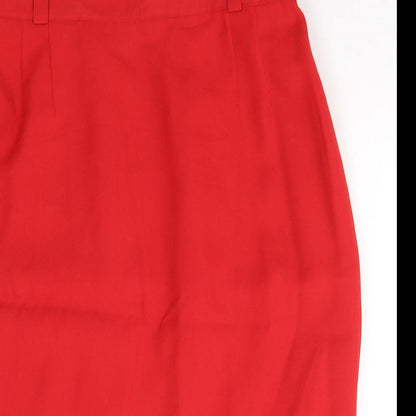 Gerry Weber Womens Red  Polyester A-Line Skirt Size 12   Zip