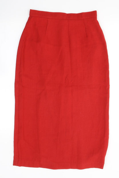 C&A Womens Red  Polyester A-Line Skirt Size 12   Zip