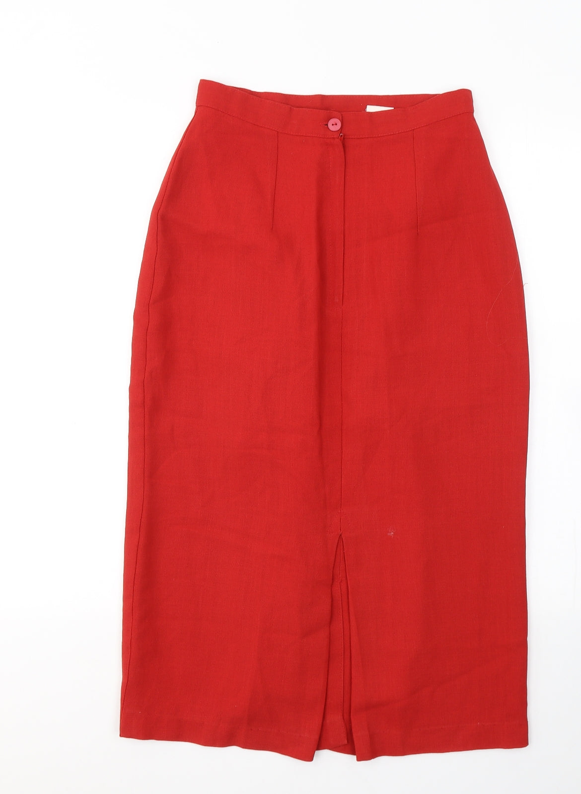 C&A Womens Red  Polyester A-Line Skirt Size 12   Zip