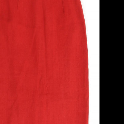 C&A Womens Red  Polyester A-Line Skirt Size 12   Zip