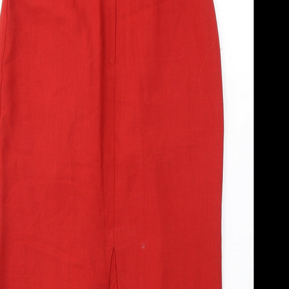 C&A Womens Red  Polyester A-Line Skirt Size 12   Zip