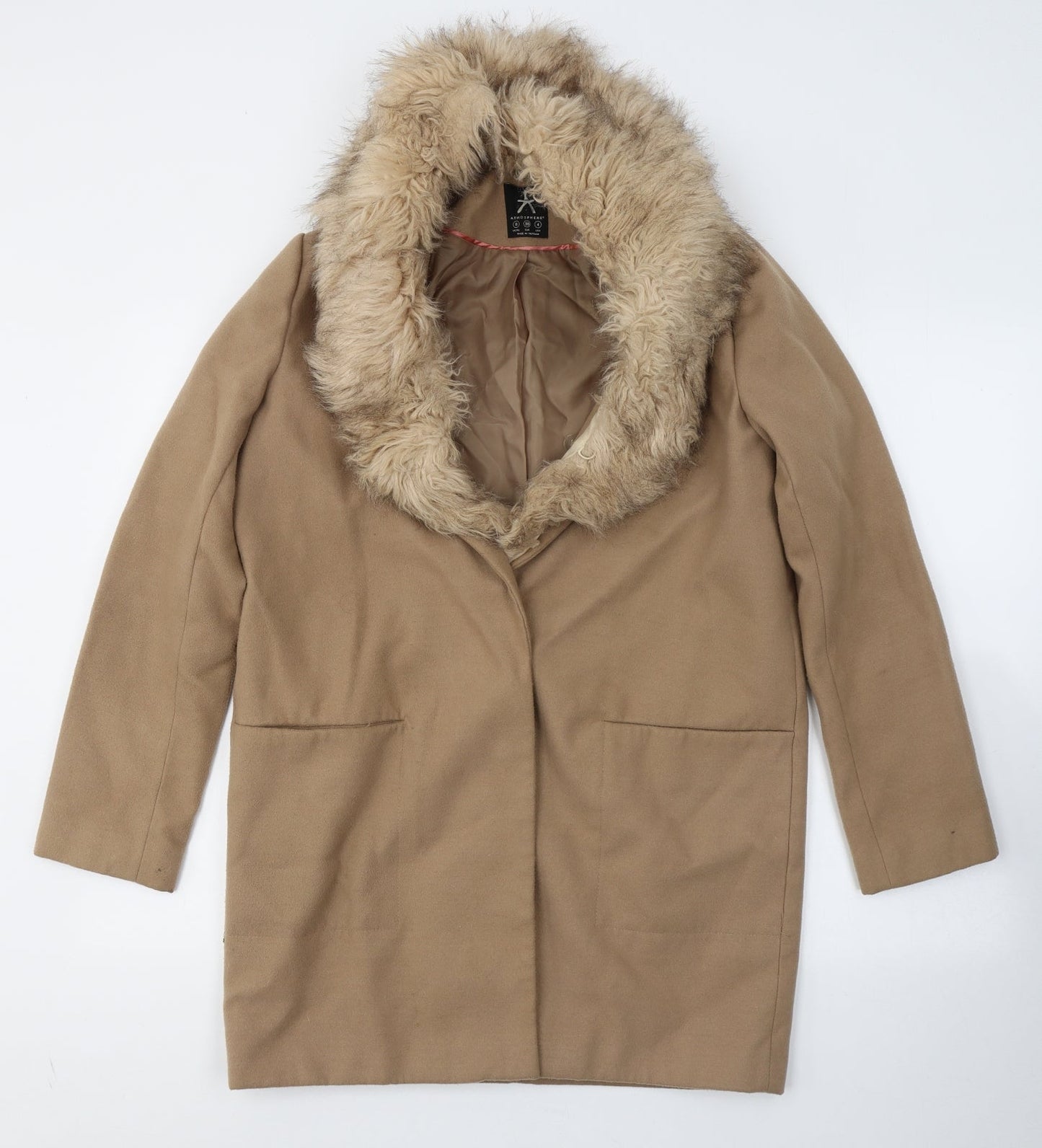 Womens UK Size 8 Atmosphere Beige Pea Coat