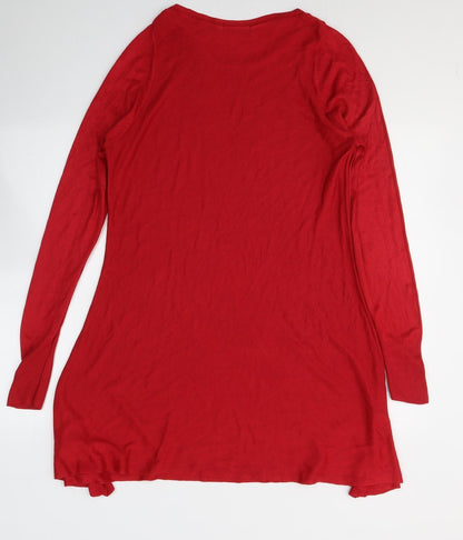 Marks and Spencer Womens Red  Acrylic Fit & Flare  Size 12  Round Neck Pullover