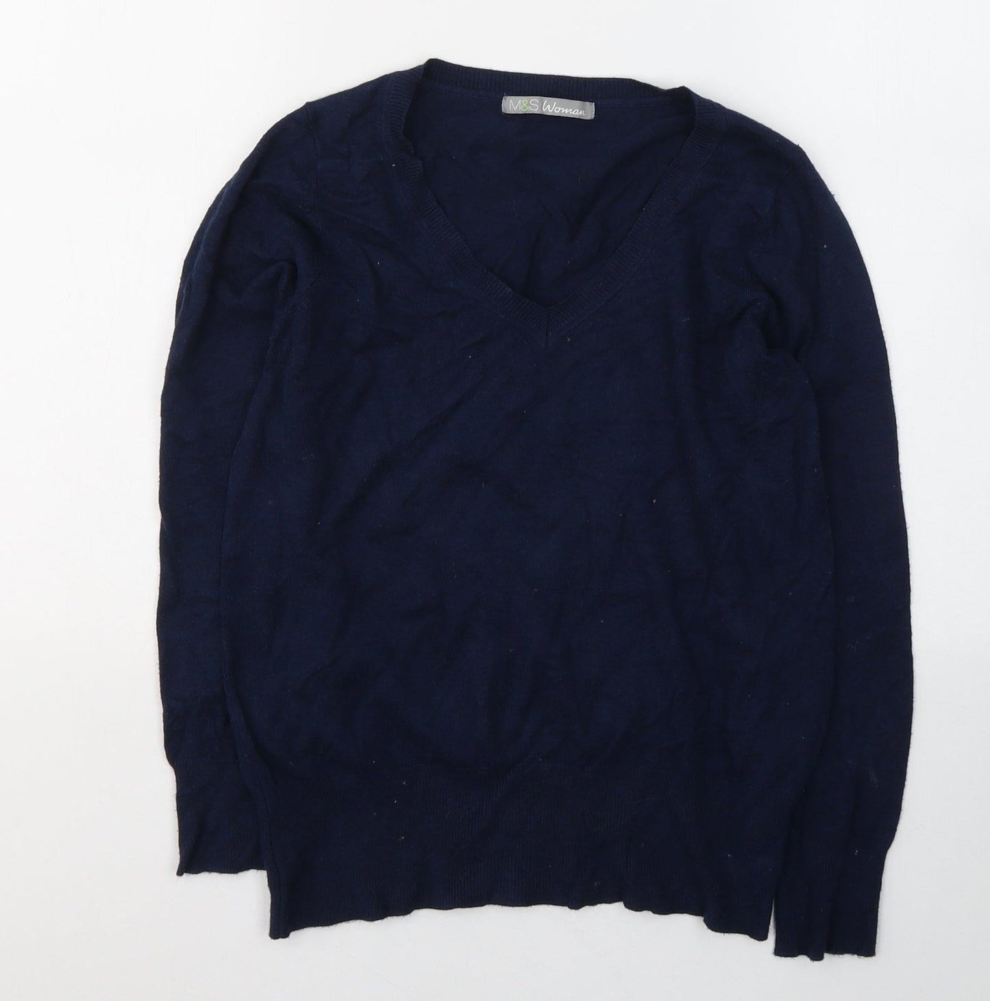 Womens UK Size 12 Marks and Spencer Blue Jersey T-Shirt