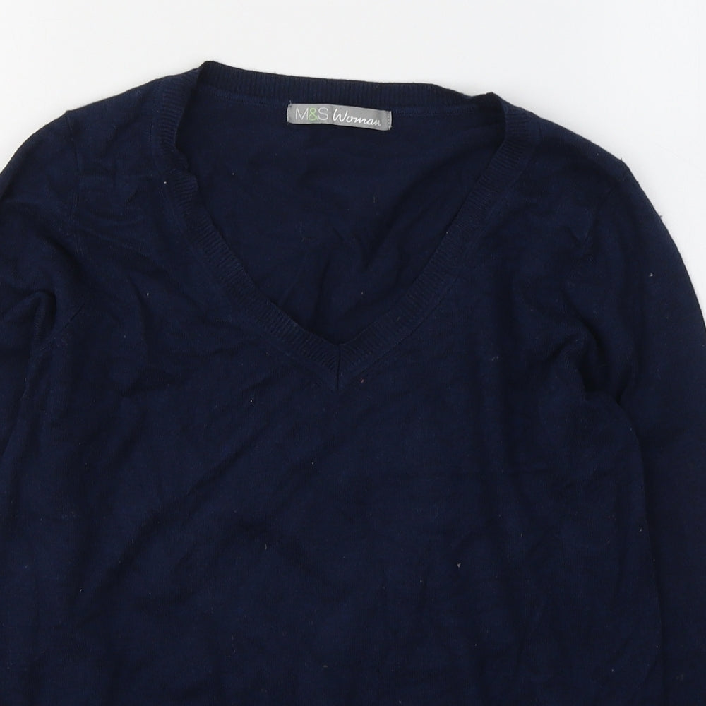 Womens UK Size 12 Marks and Spencer Blue Jersey T-Shirt