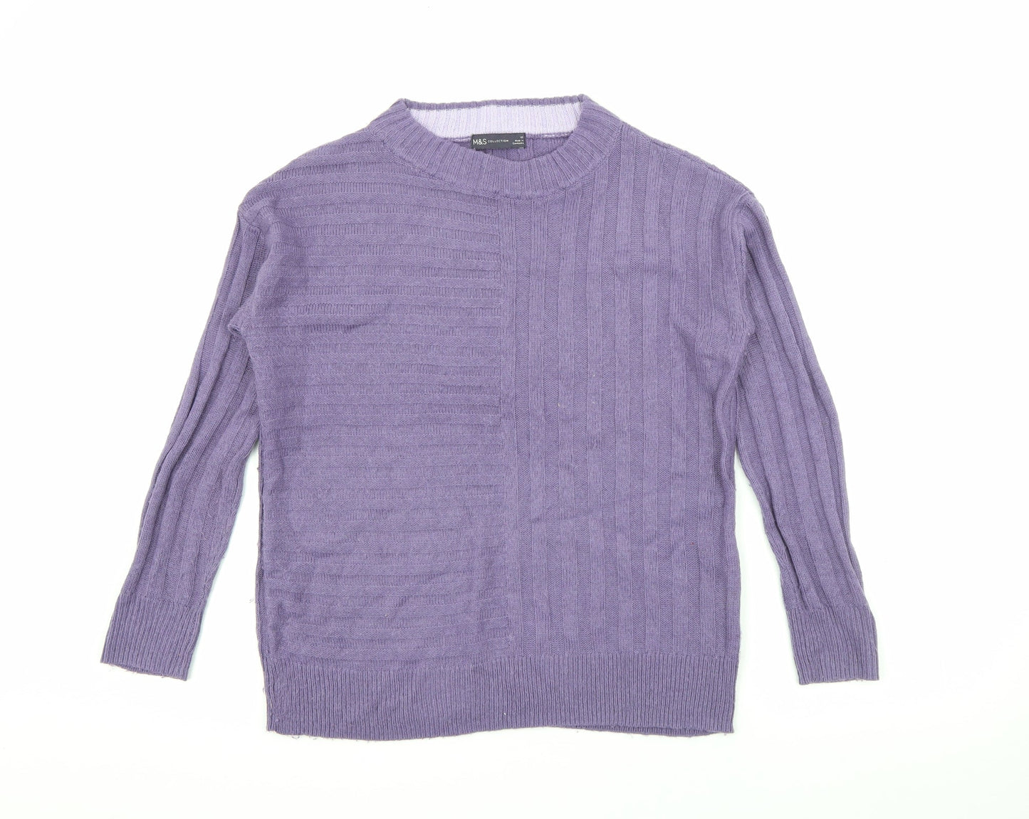 Womens UK Size XS Marks and Spencer Purple Pullover Jumper
