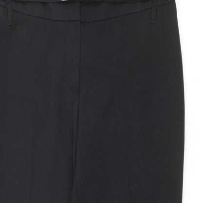 NEXT Womens Black  Polyester Trousers  Size 12 L28 in Regular Button