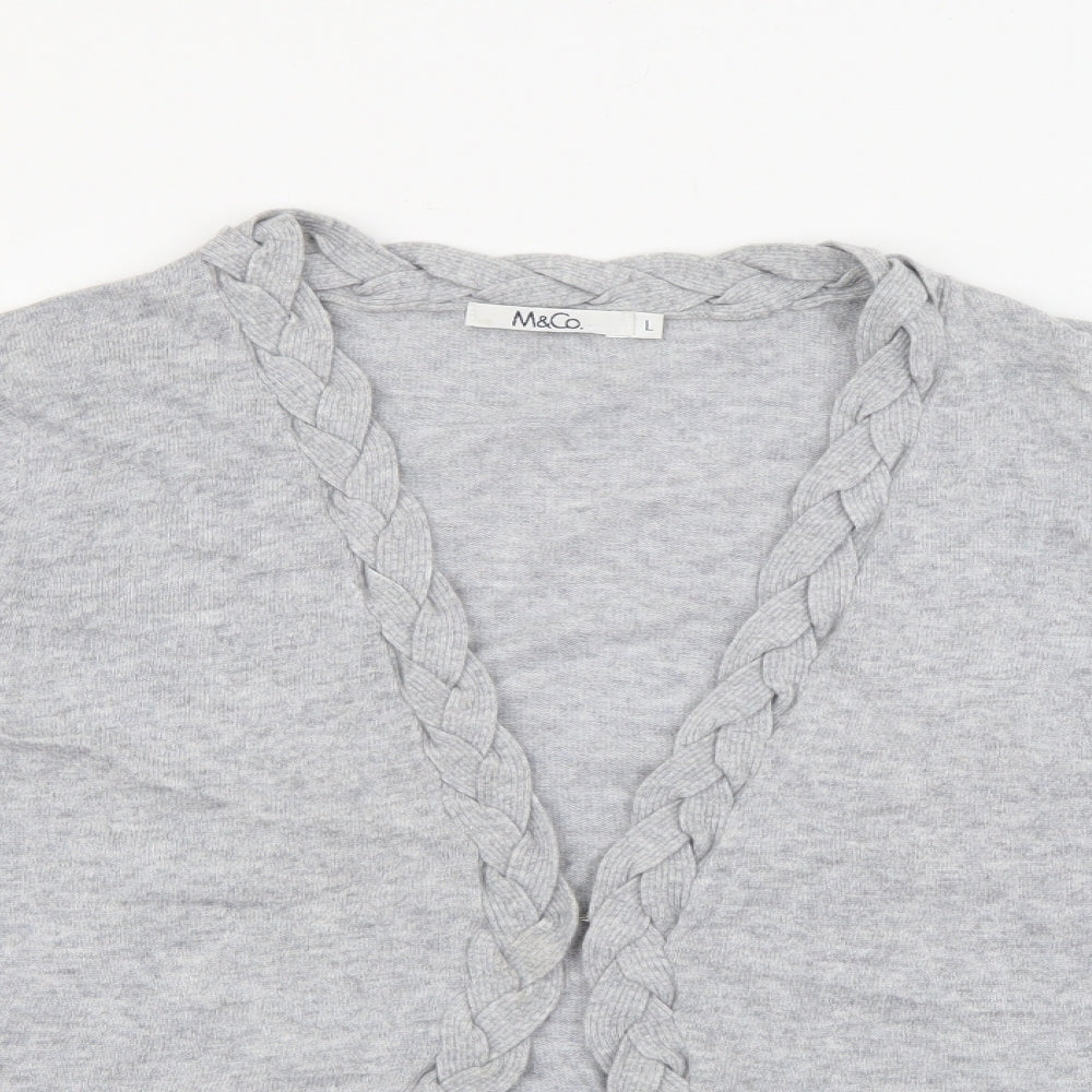 Womens UK Size L M&Co Grey Cardigan Jumper