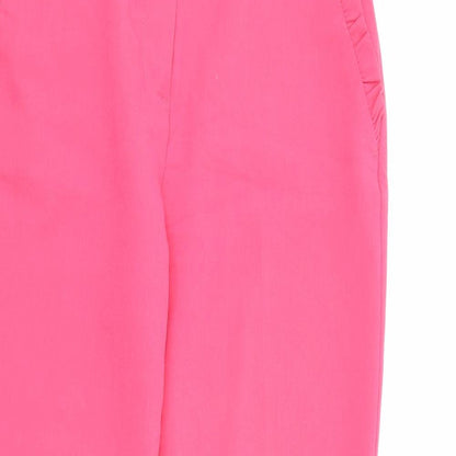 F&F Womens Pink  Polyester Carrot Trousers Size 8 L26 in Regular Zip