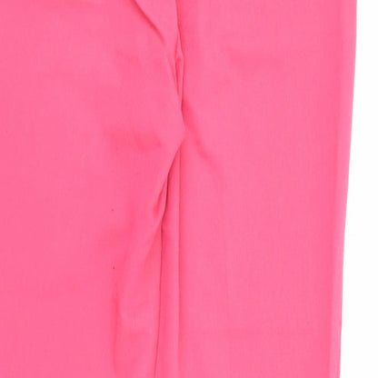 F&F Womens Pink  Polyester Carrot Trousers Size 8 L26 in Regular Zip