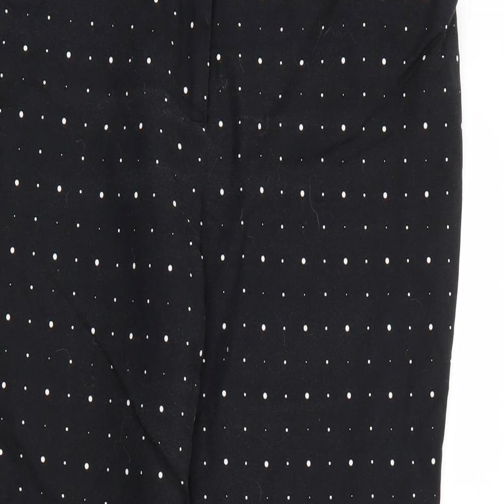 Lila Rose Womens Black Polka Dot Cotton Capri Trousers Size XL L25 in Regular Zip