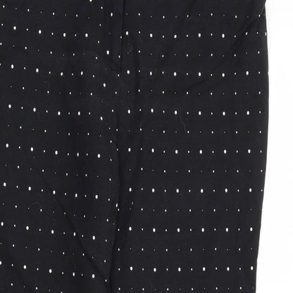 Lila Rose Womens Black Polka Dot Cotton Capri Trousers Size XL L25 in Regular Zip