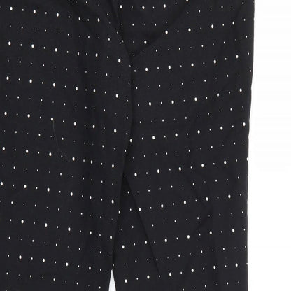 Lila Rose Womens Black Polka Dot Cotton Capri Trousers Size XL L25 in Regular Zip