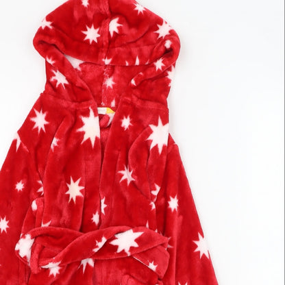 John Lewis Girls Red Solid Polyester Kimono Gown Size 3 Years  Tie - Stars