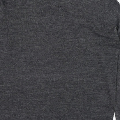 Industrialize Mens Grey V-Neck  Acrylic Pullover Jumper Size M