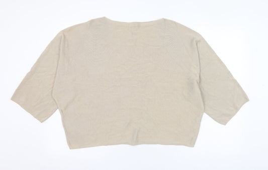 Womens UK Size M Preworn Beige Pullover Jumper