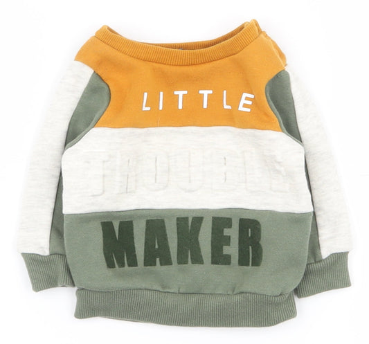 Primark Boys Multicoloured Striped Polyester Pullover Jumper Size 0-3 Months  Snap