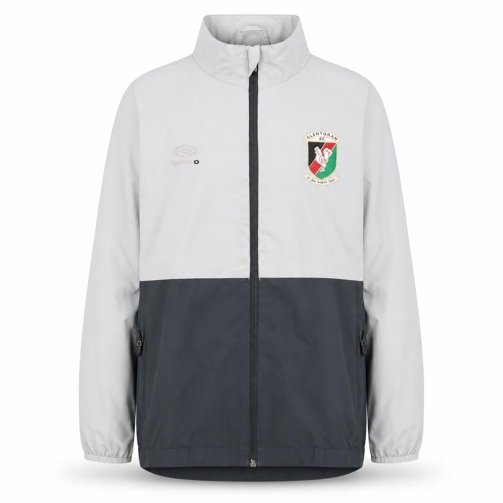 Front view of Umbro boys’ grey jacket, size M, zip