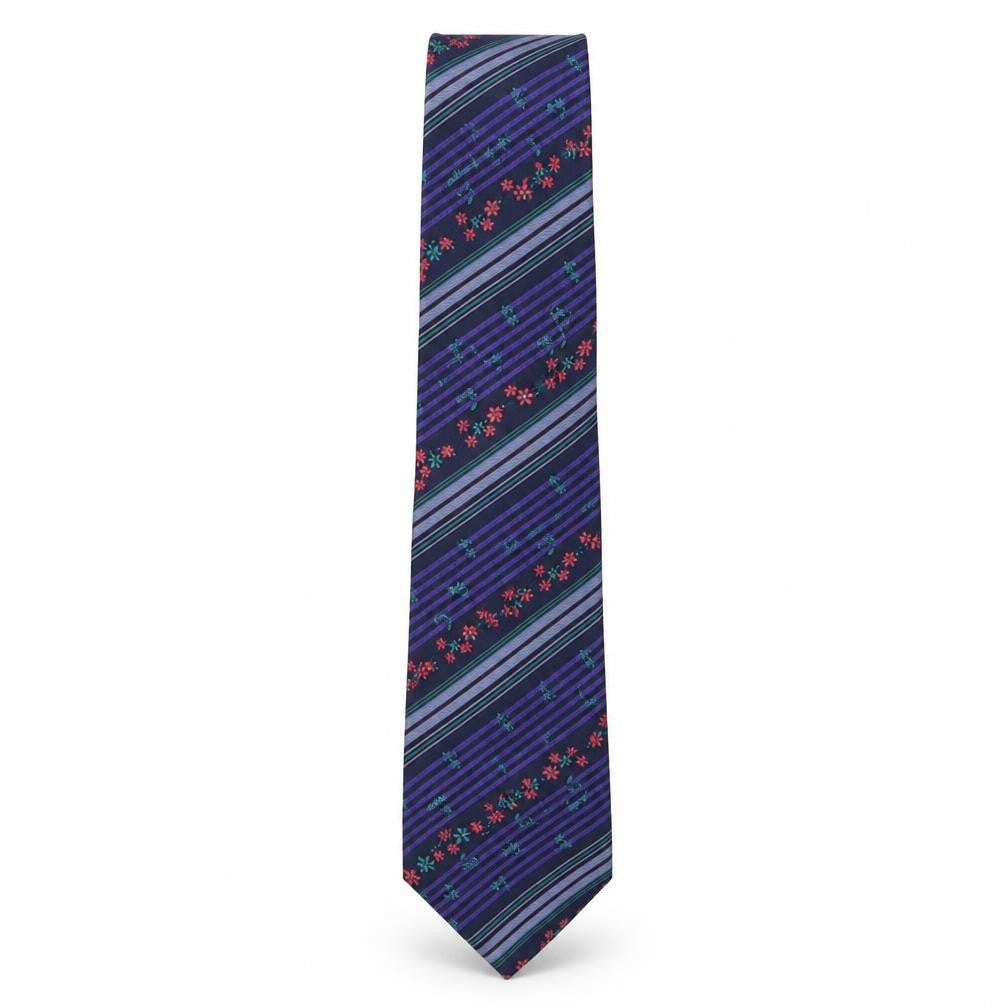 Autograph  Mens Multicoloured Striped Silk Pointed Tie One Size
