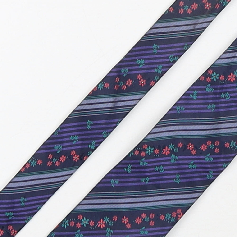 Autograph  Mens Multicoloured Striped Silk Pointed Tie One Size