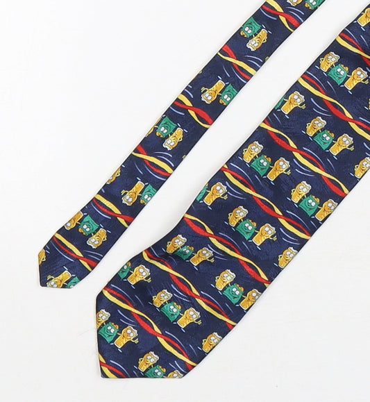 Jacques Estier  Mens Multicoloured Geometric Polyester Pointed Tie One Size
