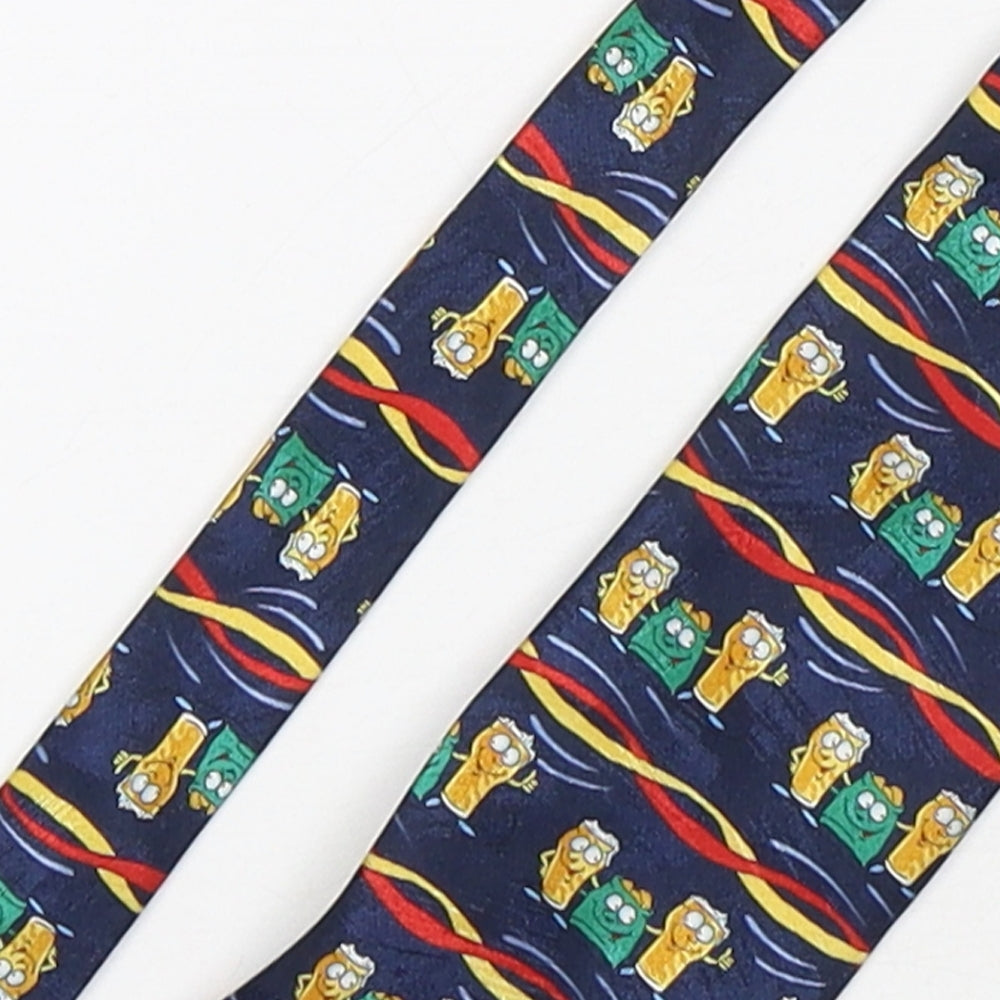 Jacques Estier  Mens Multicoloured Geometric Polyester Pointed Tie One Size