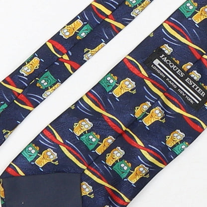 Jacques Estier  Mens Multicoloured Geometric Polyester Pointed Tie One Size