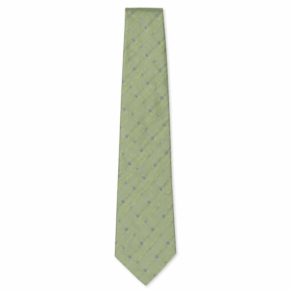Mens Profuomo Green Geometric  Pointed Tie