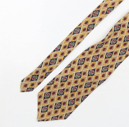 Christian Tyler  Mens Multicoloured Plaids & Checks Silk Pointed Tie One Size