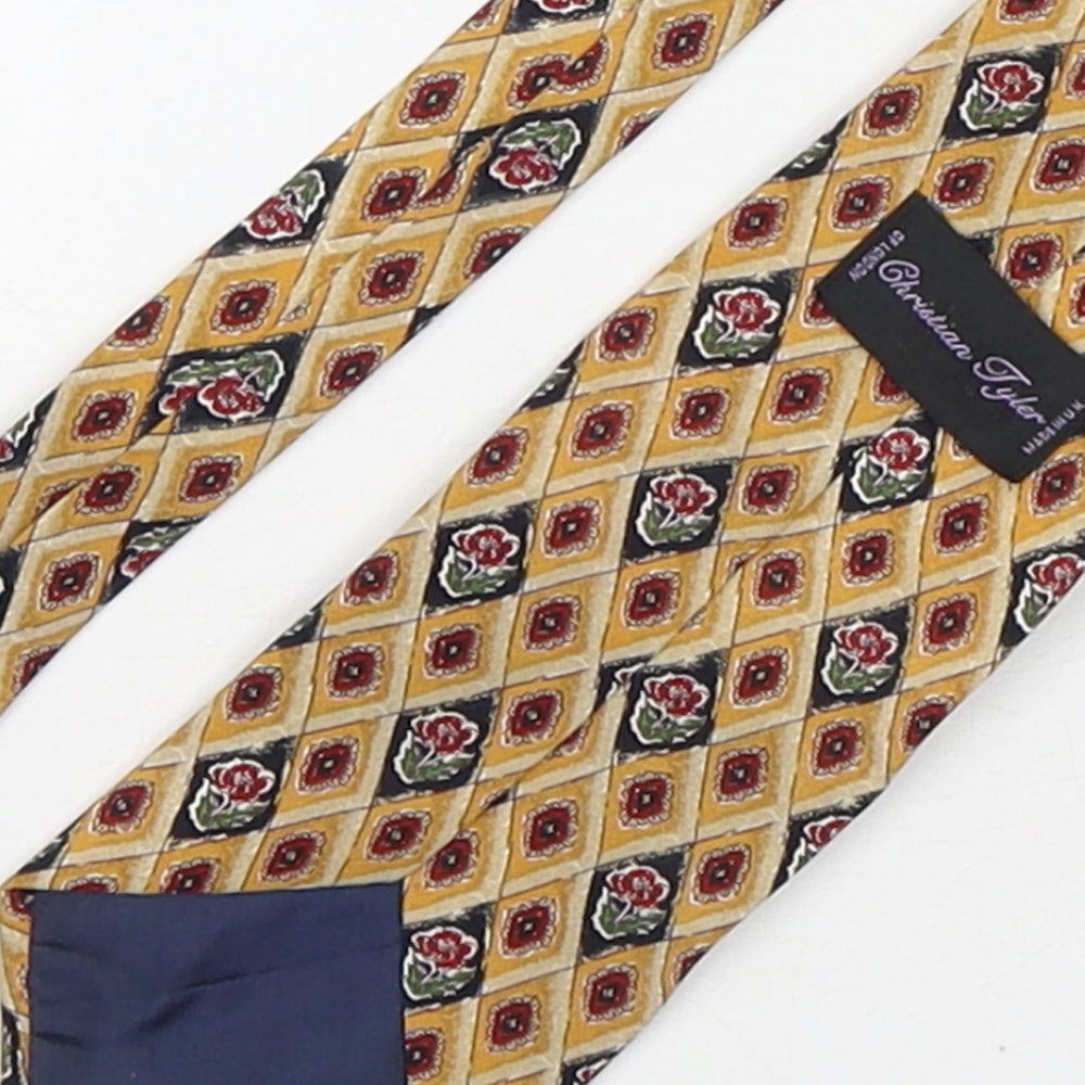 Christian Tyler  Mens Multicoloured Plaids & Checks Silk Pointed Tie One Size