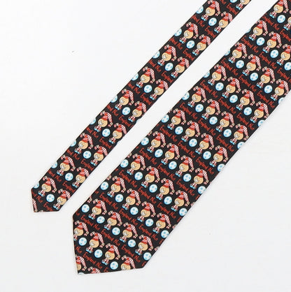 Mens Bubblegum Multicoloured Geometric  Pointed Tie