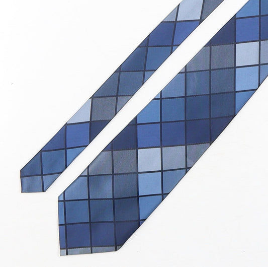Greenwoods Mens Blue Plaids & Checks Polyester Pointed Tie One Size