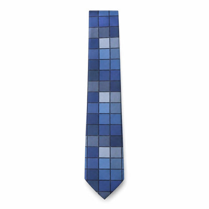 Mens Greenwoods Blue Plaids & Checks  Pointed Tie