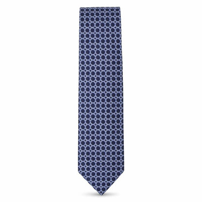 Front view of Marks & Spencer men’s blue geometric polyester pointed tie one size