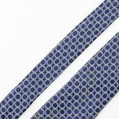 Marks and Spencer Mens Blue Geometric Polyester Pointed Tie One Size
