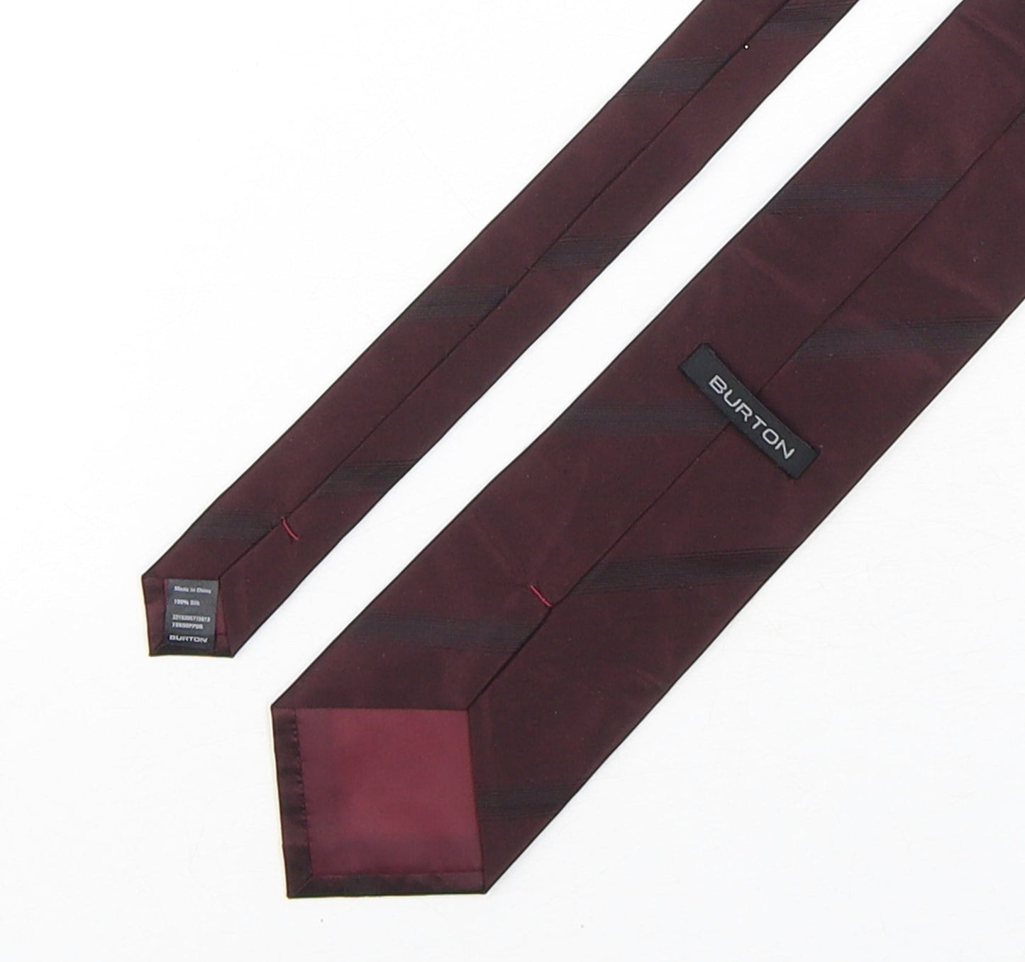 Mens Burton Purple No Pattern  Pointed Tie