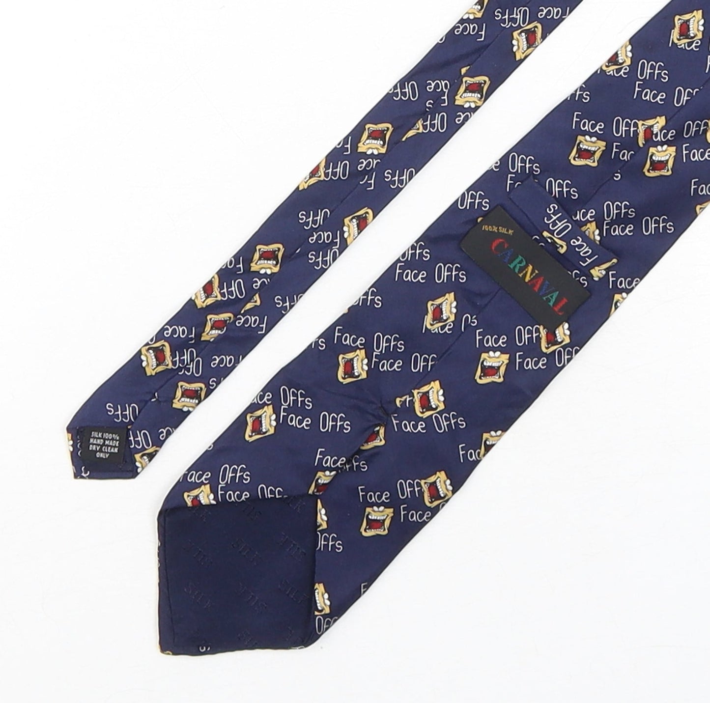 Carnaval  Mens Multicoloured Geometric Silk Pointed Tie One Size - Face Offs