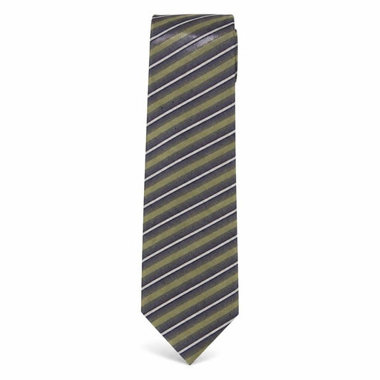 Front view of Charles men’s multicoloured striped silk pointed tie one size