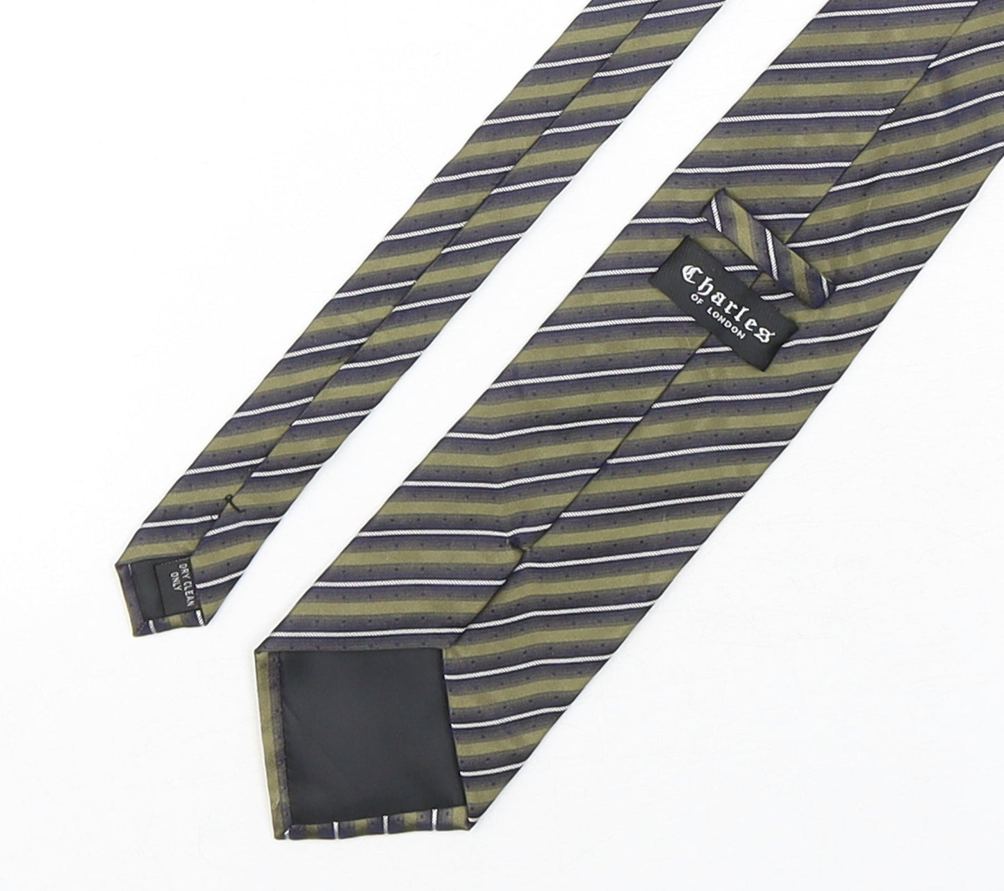 Charles  Mens Multicoloured Striped Silk Pointed Tie One Size