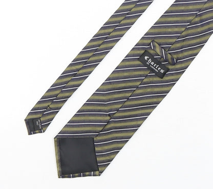 Charles  Mens Multicoloured Striped Silk Pointed Tie One Size