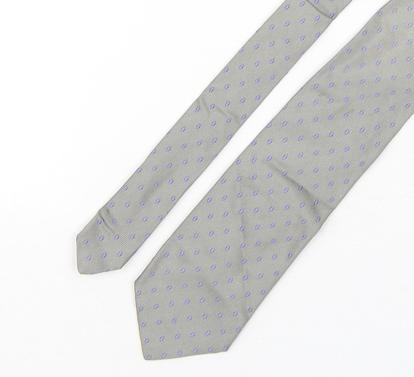 Katharine Hamnet Mens Grey Polka Dot Silk Pointed Tie One Size