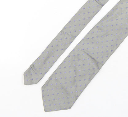 Katharine Hamnet Mens Grey Polka Dot Silk Pointed Tie One Size