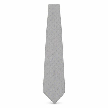 Front view of Katharine Hamnet men’s grey polka dot silk pointed tie one size