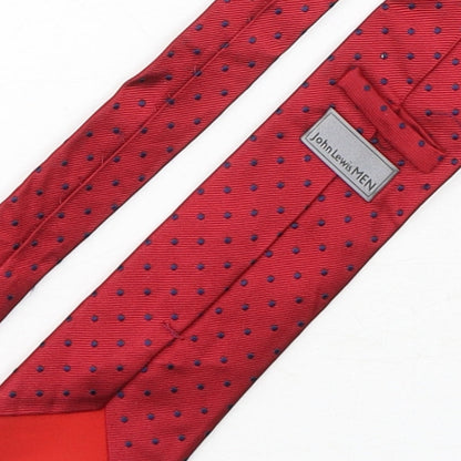 John Lewis  Mens Red Polka Dot Silk Pointed Tie One Size
